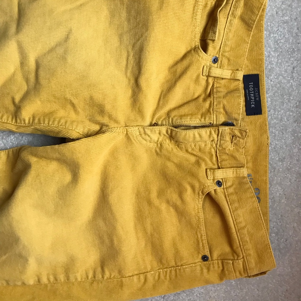 J.Crew gold corduroy toothpick pants 28T